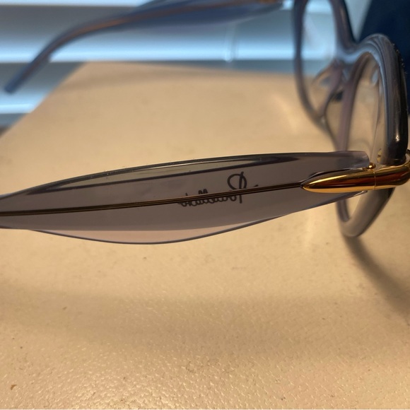 Pomellato Oval Eyeglasses PM0041O 004 Blue Glitter/Gold 46mm - Picture 3 of 5